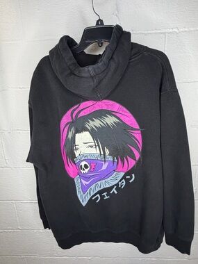 Hypland x Hunter x Hunter Feitan Hoodie Black Anime Graphic Sweatshirt Mens L